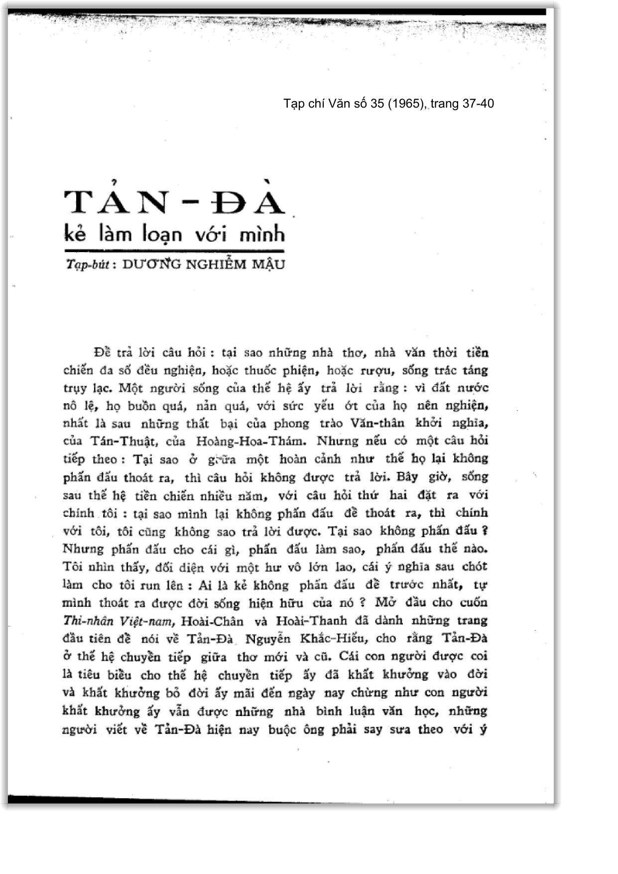 Tản Đà Kẻ Làm Loạn Với Mình