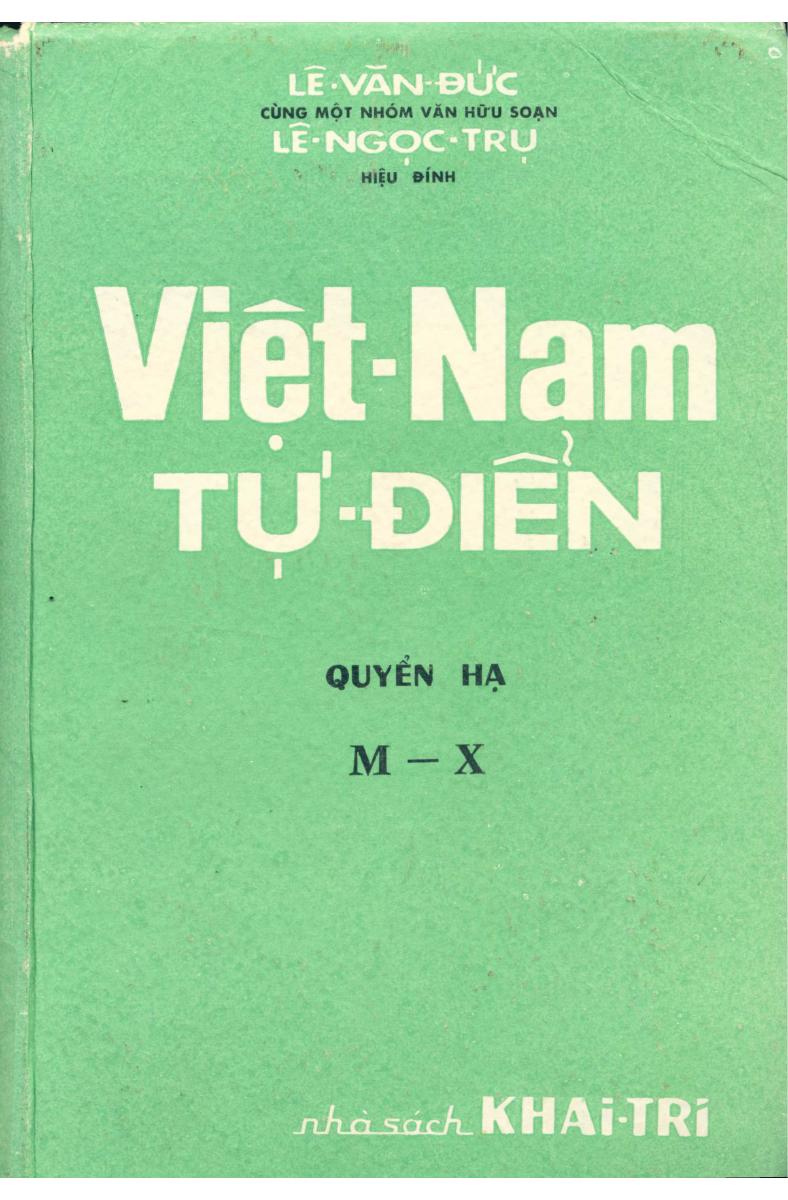 Tự Điển Việt Nam (Hạ)
