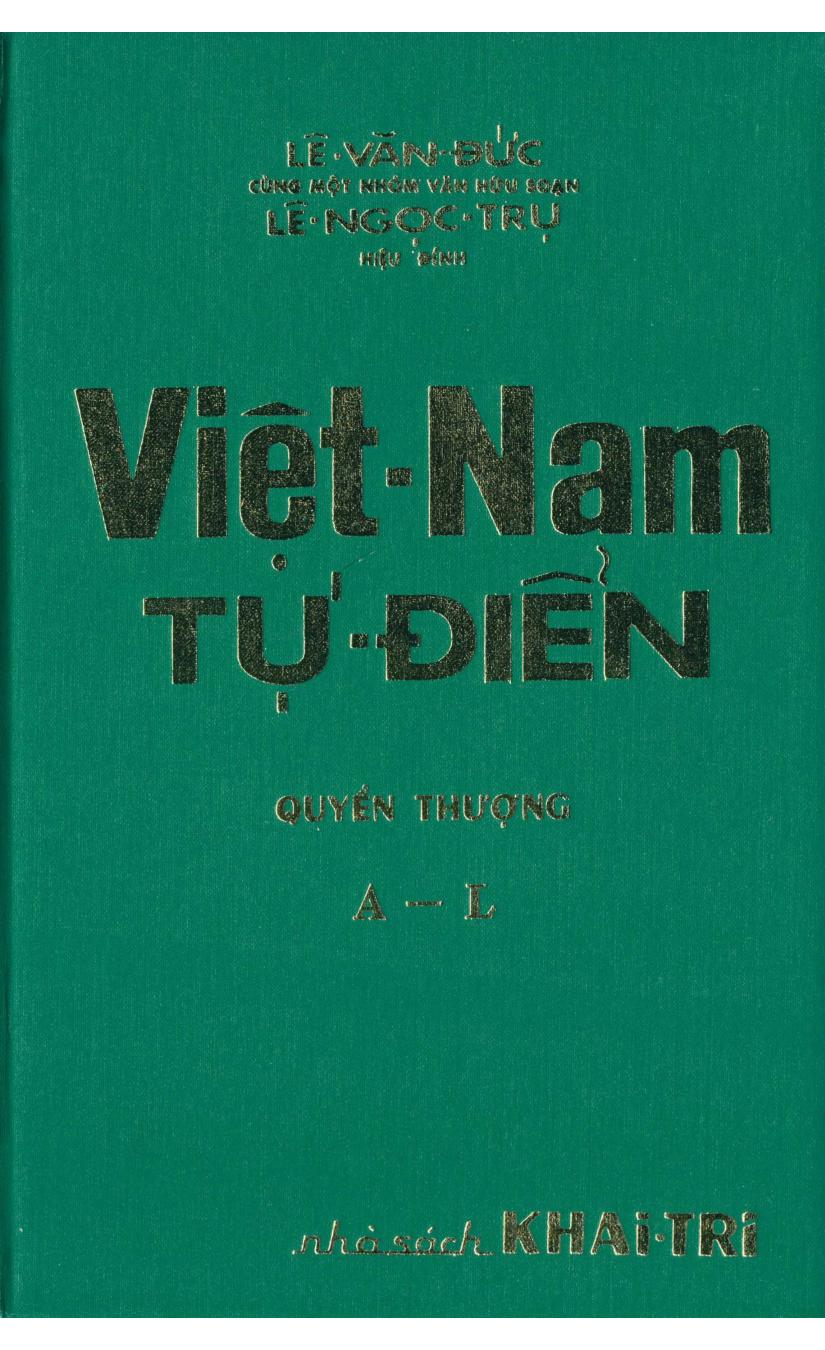 Tự Điển Việt Nam (Thượng)