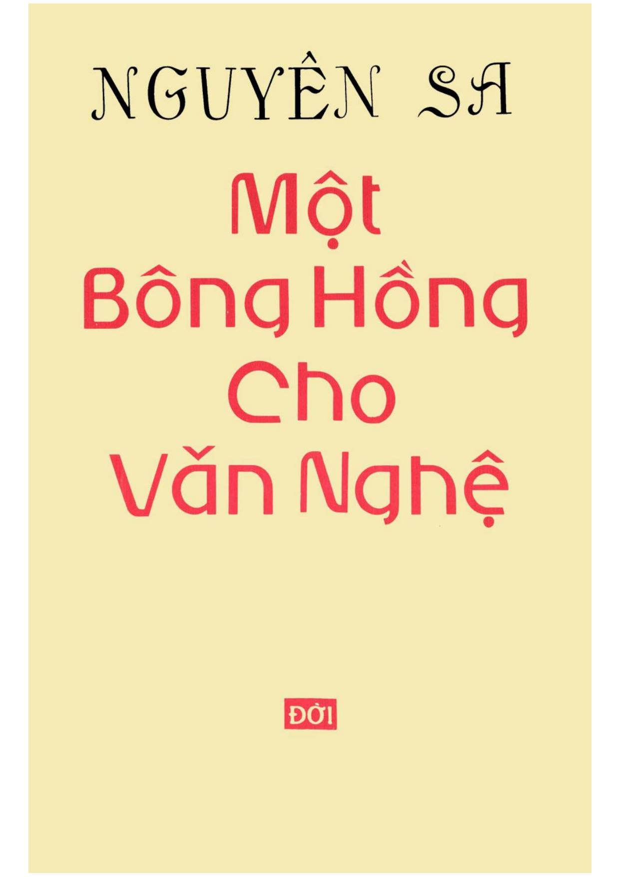 Một Bông Hồng Cho Văn Nghệ